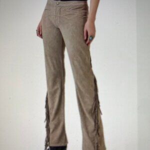 DOUBLE D RANCH "Line Camp" Suede Touch Fringed Pants are New with Tags! Size 18